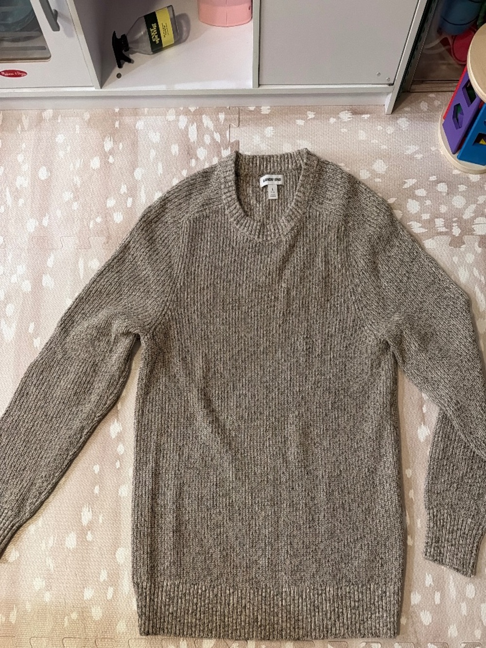 Lands End Men's Long Sleeve Drifter Marl Crewneck Sweater